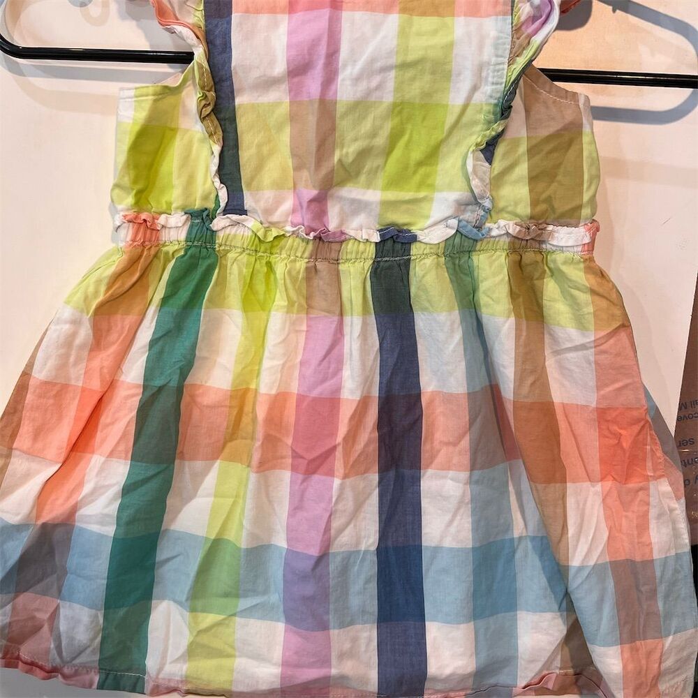 Gap Girls 3T Plaid Flutter Dress Multicolor Knee Length Casual Spring